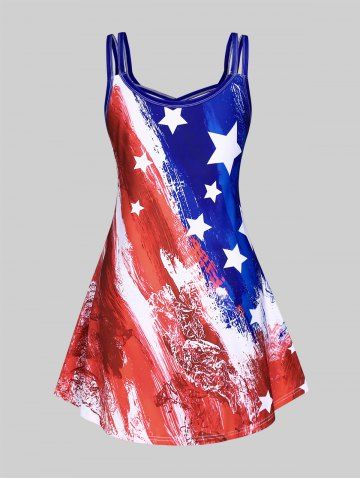 American Flag Paint Print Plus Size Matching Set For Couples