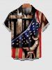 Patriotic American Flag Cross Print Hand Printed Plus Size Matching Outfit For Couples -  