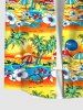 Coconut Tree Sun Sea Boat Flower Umbrella Ombre Print Plus Size Matching Hawaii Beach Outfit For Family -  