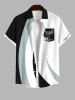 Cat Colorblock Print Plus Size Matching Set For Couples -  