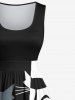 Cat Colorblock Print Plus Size Matching Set For Couples -  