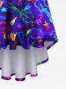 Plus Size Glitter Guitar Star Letters Print Hawaii High Low Asymmetric A Line Cami Dress -  