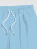 Men's Solid Color Pockets Beach Shorts -  