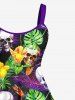 Robe Débardeur Hawaïen à Imprimé Feuilles de Palmier et Fleurs Grande-Taille - Multi-A 3X