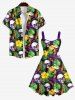 Robe Débardeur Hawaïen à Imprimé Feuilles de Palmier et Fleurs Grande-Taille - Multi-A 3X