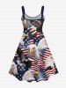 Plus Size Patriotic American Flag Eagle Print Tank Dress -  