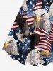Plus Size Patriotic American Flag Eagle Print Tank Dress -  