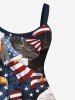 Plus Size Patriotic American Flag Eagle Print Tank Dress -  