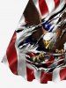 Plus Size Patriotic American Flag Eagle Ripped Glitter 3D Print Tank Dress -  