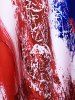 Plus Size American Flag Patriotic Crisscross A Line Sleeveless Dress -  