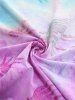 Plus Size Ombre Tie Dye Flocking Bamboo Leaf Crisscross Buckle Ruffles Tank Top -  