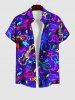 Glitter Guitar Star Letters Print Plus Size Matching Hawaii Beach Outfit For Couples -  
