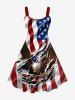 Patriotic American Flag Eagle Ripped Glitter 3D Print Plus Size Matching Outfit For Couples -  