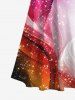 Colorful Glitter Ombre Light Beam Print Plus Size Matching Set For Couples -  