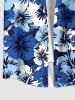 Chemise avec Poches et Boutons à Imprimé Fleurs pour Hommes - Bleu L