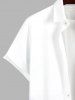 Plus Size Colorful Glitter Ombre Light Beam Print Button Pocket Shirt For Men -  