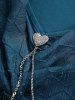 Plus Size Twist Ruffles Ruched Heart Buckle Chiffon Embossed Glitter Textured Blouse -  