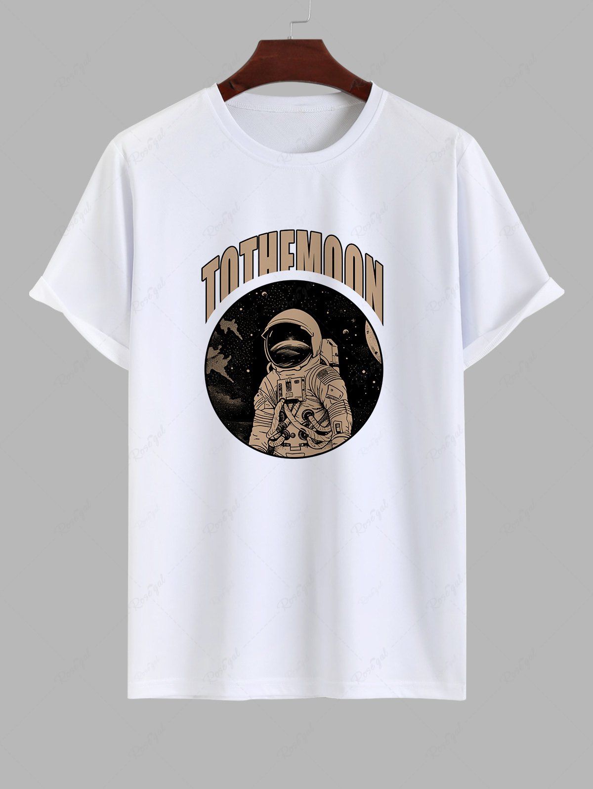 Shop Men's Astronaut Galaxy Letters Print T-shirt  