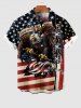 Patriotic American Flag Eagle Lace Up 3D Print Plus Size Matching Outfit For Couples -  