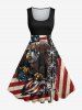 Patriotic American Flag Eagle Lace Up 3D Print Plus Size Matching Outfit For Couples -  