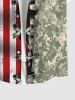 American Flag Camouflage 3D Lace Up Print Plus Size Matching Set For Couples -  