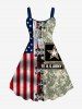 American Flag Camouflage 3D Lace Up Print Plus Size Matching Set For Couples -  