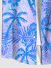 Plus Size Coconut Tree Flowers Print Buttons Pocket Hawaii Shirt For Men -  