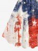 Plus Size Patriotic American Flag Graffiri Faux Crocodile 3D Print Tank Dress -  