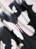 Sweetheart Neck Plum Blossom Print Ruched Bust Tank Belt Dress -  