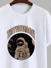 Men's Astronaut Galaxy Letters Print T-shirt -  
