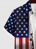 Chemise Drapeau Américain Imprimé 3D avec Poche de Grande Taille à Lacets - Multi-A S
