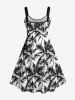 Robe Hawaiienne Imprimée Cocotier à Lavis Grande Taille - Noir 4X