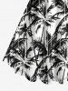 Robe Hawaiienne Imprimée Cocotier à Lavis Grande Taille - Noir 4X