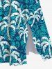Plus Size Coconut Tree Print Hawaii Split Pocket A Line Dress -  