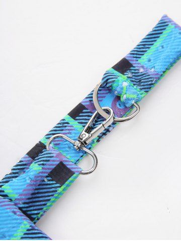 Plus Size Plaid Skulls Print Lace Trim Twist Cut Out Asymmetrical Tank Top