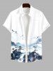 Ink Painting Crane Mountain Print Plus Size Matching Set For Couples -  