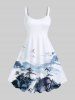Ink Painting Crane Mountain Print Plus Size Matching Set For Couples -  