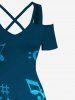 Ombre Music Symbol Print Plus Size Matching Set For Couples -  