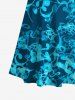 Ombre Music Symbol Print Plus Size Matching Set For Couples -  