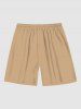 Men's Letters Print Pockets Beach Shorts -  