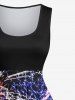Plus Size Patriotic American Flag Firework Print 1950s Vintage Dress -  