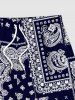 Plus Size Paisley Scarf Graphic Print Drawstring Beach Shorts For Men -  