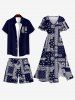 Plus Size Paisley Scarf Graphic Print Drawstring Beach Shorts For Men -  