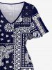 Plus Size Paisley Scarf Graphic Print Split Pocket A Line Dress -  