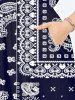 Plus Size Paisley Scarf Graphic Print Split Pocket A Line Dress -  