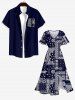 Plus Size Paisley Scarf Graphic Print Split Pocket A Line Dress -  