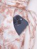 Plus Size Tie Dye Flowers Leaf Print Ruched Cinched Pockets Milkmaid Dress -  