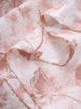 Plus Size Tie Dye Flowers Leaf Print Ruched Cinched Pockets Milkmaid Dress -  
