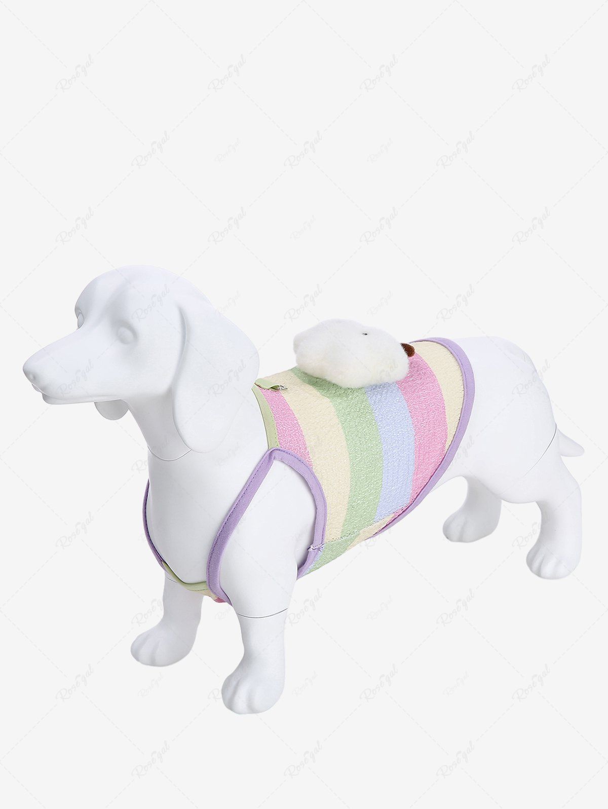 Unique Pet's Colorful Candy Color Striped Cloud Decor Camisole Top  