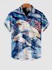Eagle Cloud American Flag Printed Plus Size Matching Set For Couples -  
